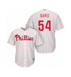 Youth Philadelphia Phillies #54 Austin Davis Authentic White Red Strip Home Cool Base Baseball Player Jersey