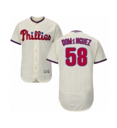 Men's Philadelphia Phillies #58 Seranthony Dominguez Cream Alternate Flex Base Authentic Collection Baseball Player Jersey