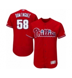 Men's Philadelphia Phillies #58 Seranthony Dominguez Red Alternate Flex Base Authentic Collection Baseball Player Jersey