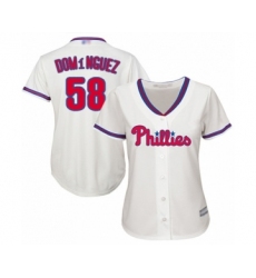 Women's Philadelphia Phillies #58 Seranthony Dominguez Authentic Cream Alternate Cool Base Baseball Player Jersey
