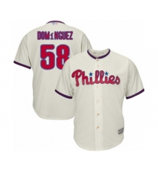 Youth Philadelphia Phillies #58 Seranthony Dominguez Authentic Cream Alternate Cool Base Baseball Player Jersey
