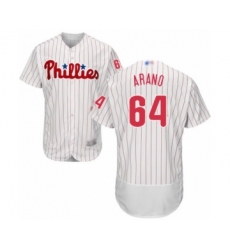 Men's Philadelphia Phillies #64 Victor Arano White Home Flex Base Authentic Collection Baseball Player Jersey