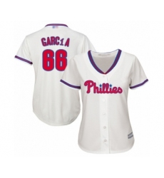 Women's Philadelphia Phillies #66 Edgar Garcia Authentic Cream Alternate Cool Base Baseball Player Jersey
