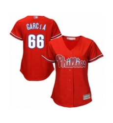 Women's Philadelphia Phillies #66 Edgar Garcia Authentic Red Alternate Cool Base Baseball Player Jersey