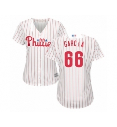 Women's Philadelphia Phillies #66 Edgar Garcia Authentic White Red Strip Home Cool Base Baseball Player Jersey