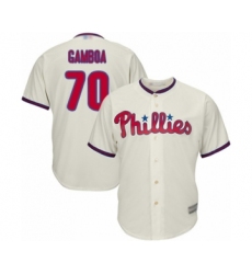 Youth Philadelphia Phillies #70 Arquimedes Gamboa Authentic Cream Alternate Cool Base Baseball Player Jersey