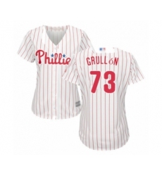 Women's Philadelphia Phillies #73 Deivy Grullon Authentic White Red Strip Home Cool Base Baseball Player Jersey