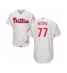 Men's Philadelphia Phillies #77 Adonis Medina White Home Flex Base Authentic Collection Baseball Player Jersey
