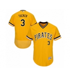 Men's Pittsburgh Pirates #3 Cole Tucker Gold Alternate Flex Base Authentic Collection Baseball Player Jersey