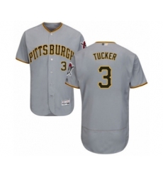 Men's Pittsburgh Pirates #3 Cole Tucker Grey Road Flex Base Authentic Collection Baseball Player Jersey