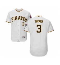 Men's Pittsburgh Pirates #3 Cole Tucker White Home Flex Base Authentic Collection Baseball Player Jersey