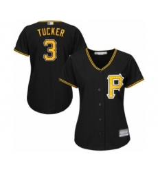 Women's Pittsburgh Pirates #3 Cole Tucker Authentic Black Alternate Cool Base Baseball Player Jersey