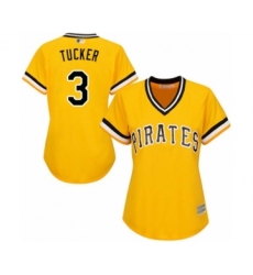 Women's Pittsburgh Pirates #3 Cole Tucker Authentic Gold Alternate Cool Base Baseball Player Jersey