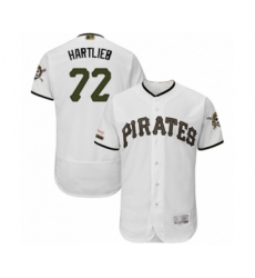 Men's Pittsburgh Pirates #72 Geoff Hartlieb White Alternate Authentic Collection Flex Base Baseball Player Jersey