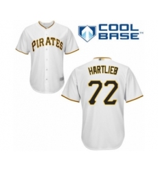 Youth Pittsburgh Pirates #22 Geoff Hartlieb Authentic White Home Cool Base Baseball Player Jersey