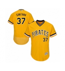 Men's Pittsburgh Pirates #37 Edgar Santana Gold Alternate Flex Base Authentic Collection Baseball Player Jersey