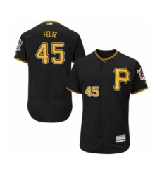 Men's Pittsburgh Pirates #45 Michael Feliz Black Alternate Flex Base Authentic Collection Baseball Player Jersey