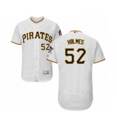 Men's Pittsburgh Pirates #52 Clay Holmes White Home Flex Base Authentic Collection Baseball Player Jersey