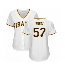 Women's Pittsburgh Pirates #57 Nick Burdi Authentic White Home Cool Base Baseball Player Jersey