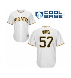 Youth Pittsburgh Pirates #57 Nick Burdi Authentic White Home Cool Base Baseball Player Jersey