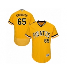 Men's Pittsburgh Pirates #65 J.T. Brubaker Gold Alternate Flex Base Authentic Collection Baseball Player Jersey