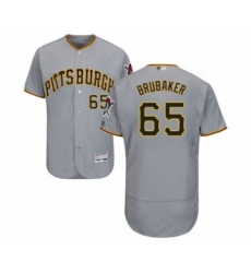 Men's Pittsburgh Pirates #65 J.T. Brubaker Grey Road Flex Base Authentic Collection Baseball Player Jersey