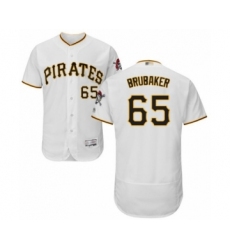 Men's Pittsburgh Pirates #65 J.T. Brubaker White Home Flex Base Authentic Collection Baseball Player Jersey