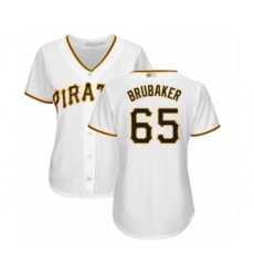 Women's Pittsburgh Pirates #65 J.T. Brubaker Authentic White Home Cool Base Baseball Player Jersey