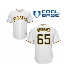 Youth Pittsburgh Pirates #65 J.T. Brubaker Authentic White Home Cool Base Baseball Player Jersey