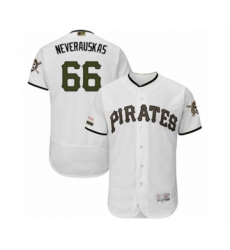 Men's Pittsburgh Pirates #66 Dovydas Neverauskas White Alternate Authentic Collection Flex Base Baseball Player Jersey