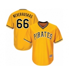 Youth Pittsburgh Pirates #66 Dovydas Neverauskas Authentic Gold Alternate Cool Base Baseball Player Jersey