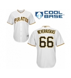 Youth Pittsburgh Pirates #66 Dovydas Neverauskas Authentic White Home Cool Base Baseball Player Jersey