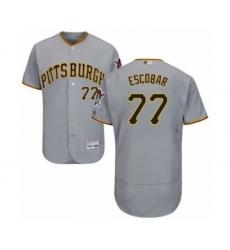 Men's Pittsburgh Pirates #77 Luis Escobar Grey Road Flex Base Authentic Collection Baseball Player Jersey