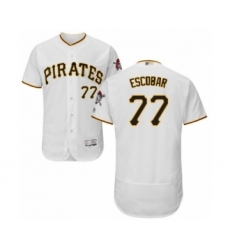 Men's Pittsburgh Pirates #77 Luis Escobar White Home Flex Base Authentic Collection Baseball Player Jersey