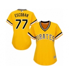 Women's Pittsburgh Pirates #77 Luis Escobar Authentic Gold Alternate Cool Base Baseball Player Jersey