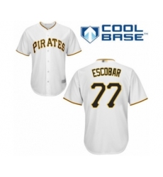 Youth Pittsburgh Pirates #77 Luis Escobar Authentic White Home Cool Base Baseball Player Jersey