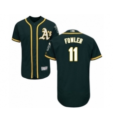 Men's Oakland Athletics #11 Dustin Fowler Green Alternate Flex Base Authentic Collection Baseball Player Jersey