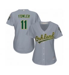 Women's Oakland Athletics #11 Dustin Fowler Authentic Grey Road Cool Base Baseball Player Jersey