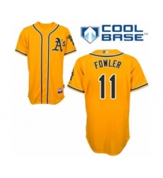 Youth Oakland Athletics #11 Dustin Fowler Authentic Gold Alternate 2 Cool Base Baseball Player Jersey