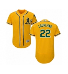 Men's Oakland Athletics #22  Ramon Laureano Gold Alternate Flex Base Authentic Collection Baseball Player Jersey