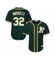Youth Oakland Athletics #32 Daniel Gossett Authentic Green Alternate 1 Cool Base Baseball Player Jersey