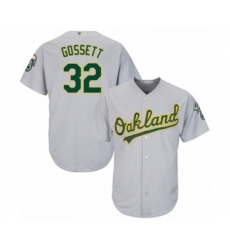 Youth Oakland Athletics #32 Daniel Gossett Authentic Grey Road Cool Base Baseball Player Jersey