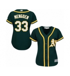 Women's Oakland Athletics #33 Daniel Mengden Authentic Green Alternate 1 Cool Base Baseball Player Jersey