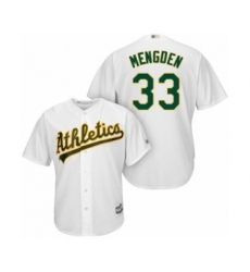 Youth Oakland Athletics #33 Daniel Mengden Authentic White Home Cool Base Baseball Player Jersey