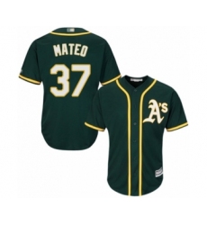 Youth Oakland Athletics #37 Jorge Mateo Authentic Green Alternate 1 Cool Base Baseball Player Jersey