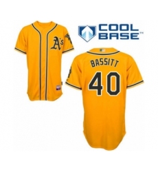 Youth Oakland Athletics #40 Chris Bassitt Authentic Gold Alternate 2 Cool Base Baseball Player Jersey