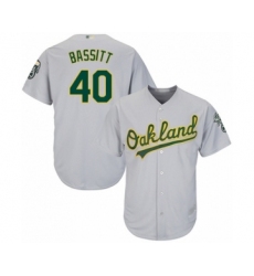 Youth Oakland Athletics #40 Chris Bassitt Authentic Grey Road Cool Base Baseball Player Jersey
