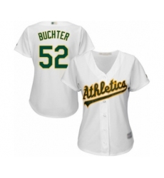 Women's Oakland Athletics #52 Ryan Buchter Authentic White Home Cool Base Baseball Player Jersey