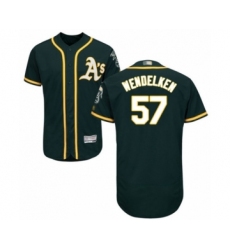 Men's Oakland Athletics #57 J.B. Wendelken Green Alternate Flex Base Authentic Collection Baseball Player Jersey