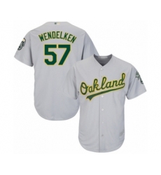 Youth Oakland Athletics #57 J.B. Wendelken Authentic Grey Road Cool Base Baseball Player Jersey